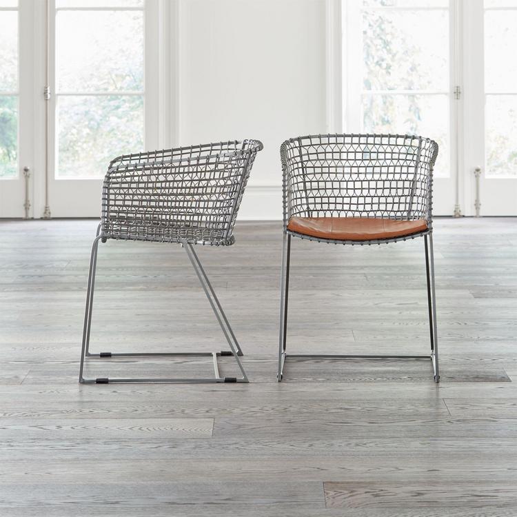 Crate and barrel discount leather dining chairs