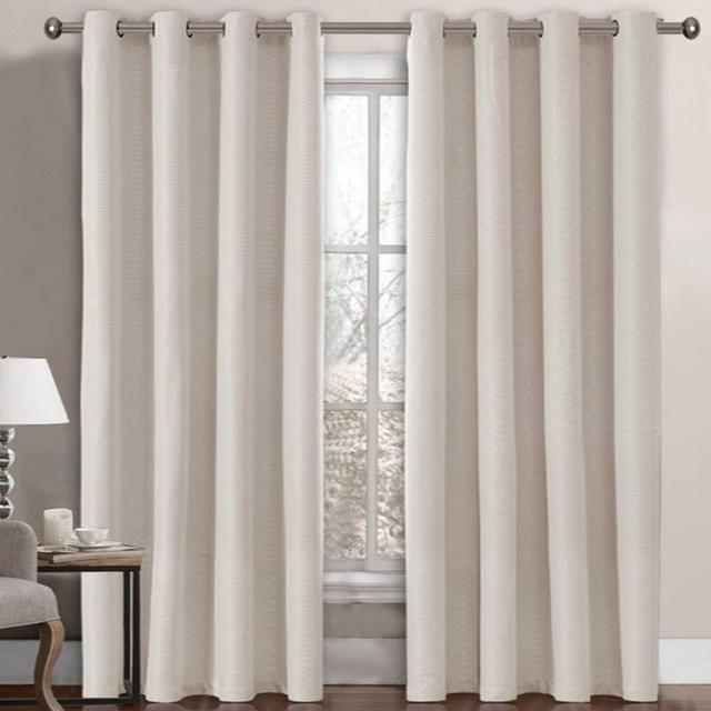 Linen Blackout Curtain 96 Inches Long for Bedroom / Living Room Thermal Insulated Grommet Linen Look Curtain Drapes Primitive Textured Burlab Effect Window Drapes 1 Panel - Ivory