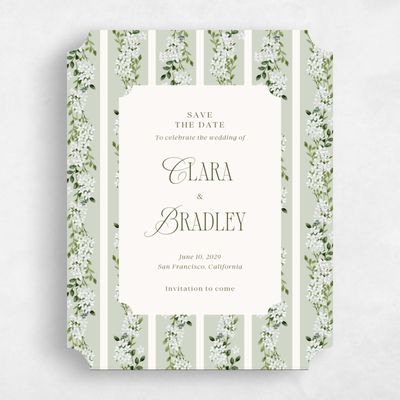 Grassy Sage, Green Wedding Save the Date - Daisi Portrait