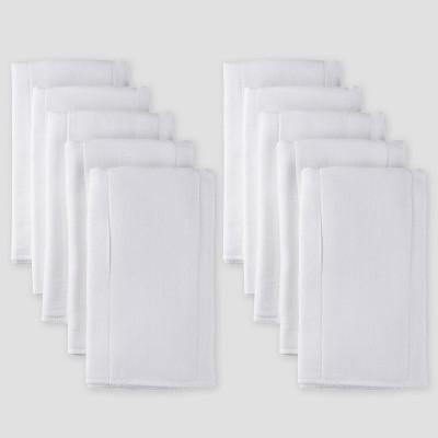 Gerber Baby Organic Cotton 10pk Prefold Gauze Diaper with Absorbent Pad - White One Size