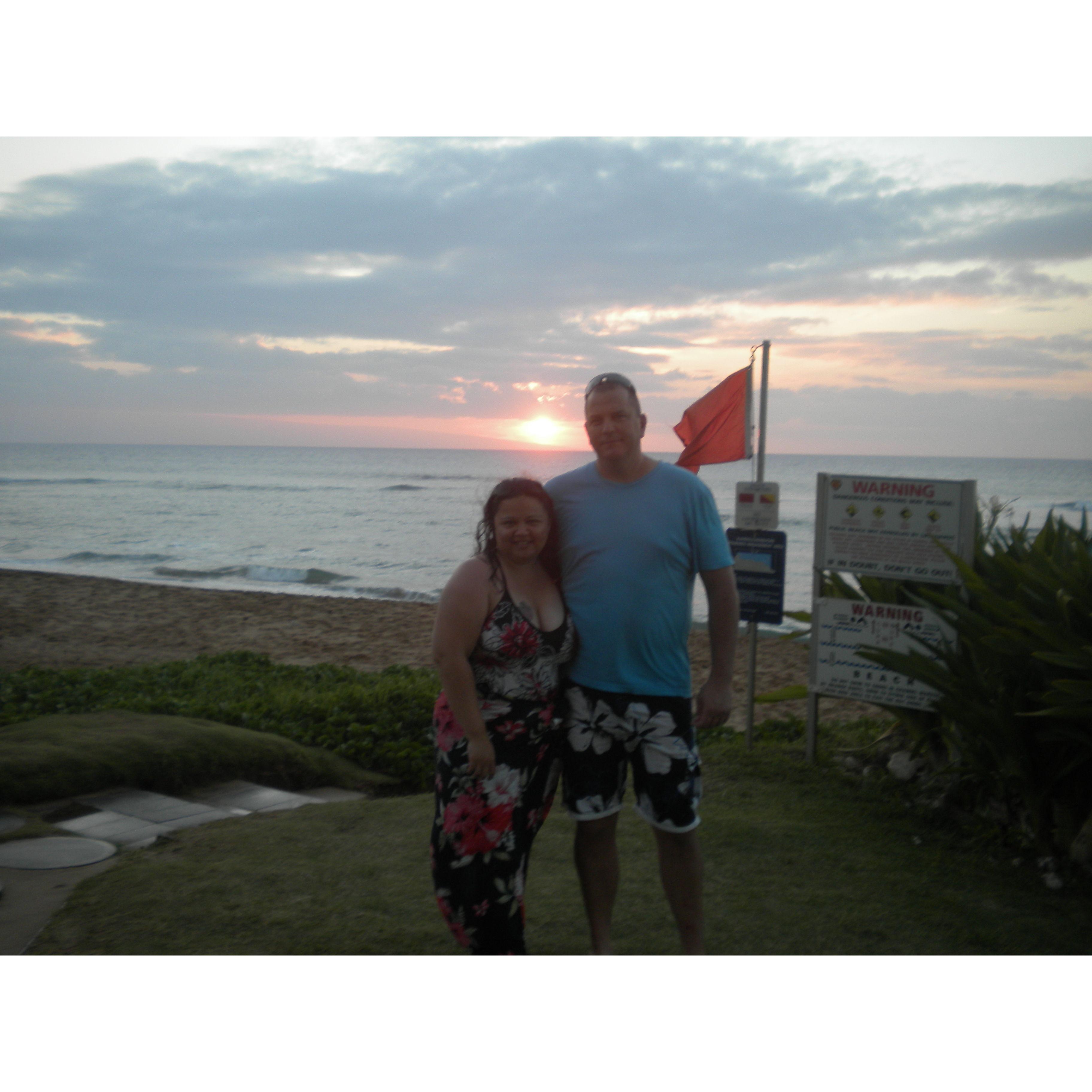 Sunset at the beach in Maui