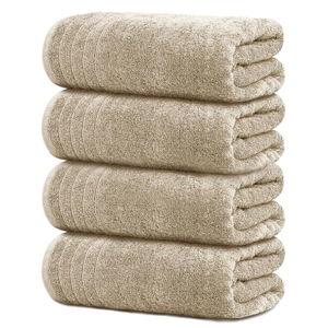 Pack of 4 Extra Large Bath Towels - Beige