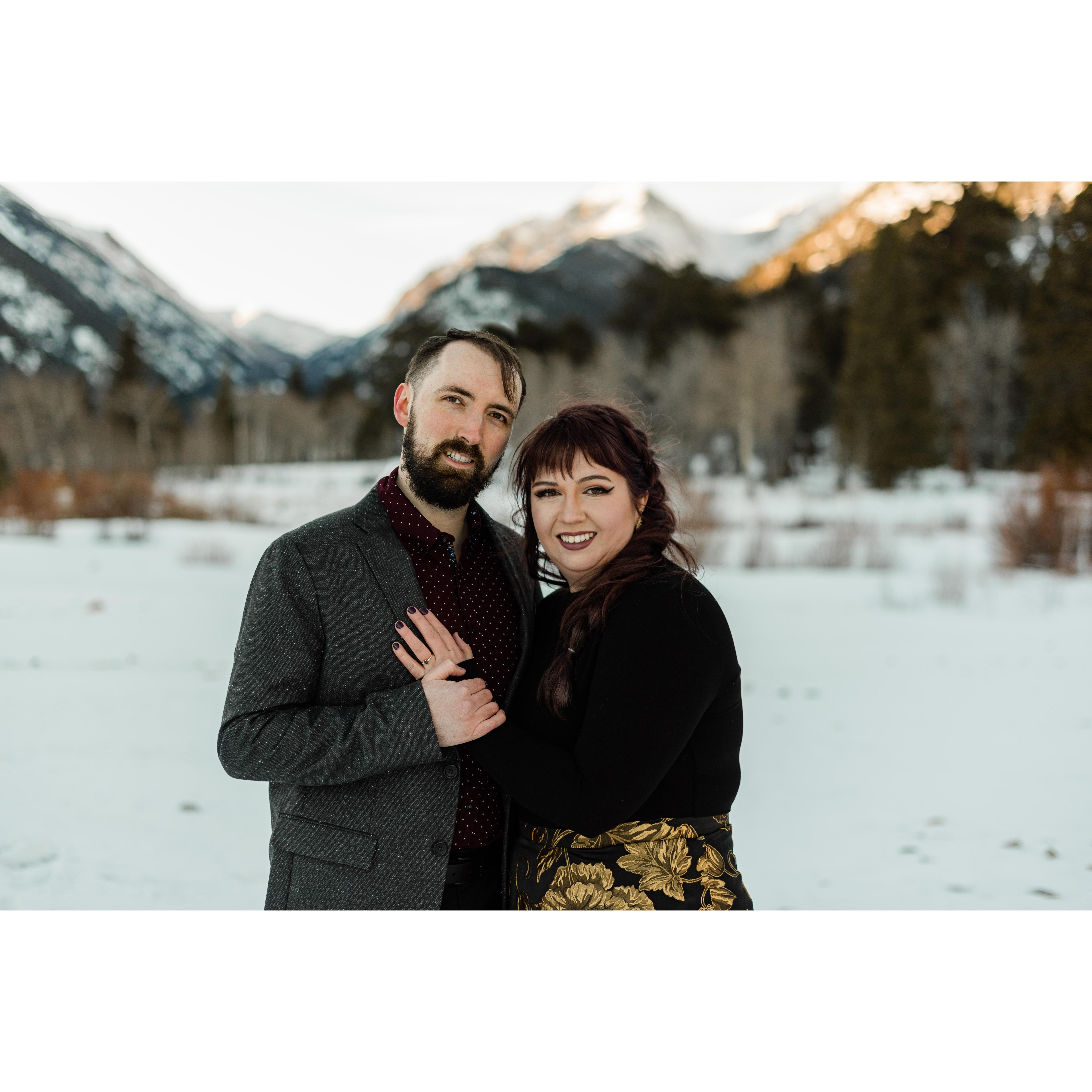 Engagement photos in Rocky Mountain National Park