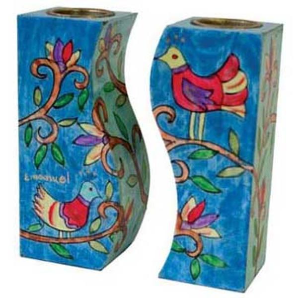 Birds And Branches Shabbat Candlesticks
