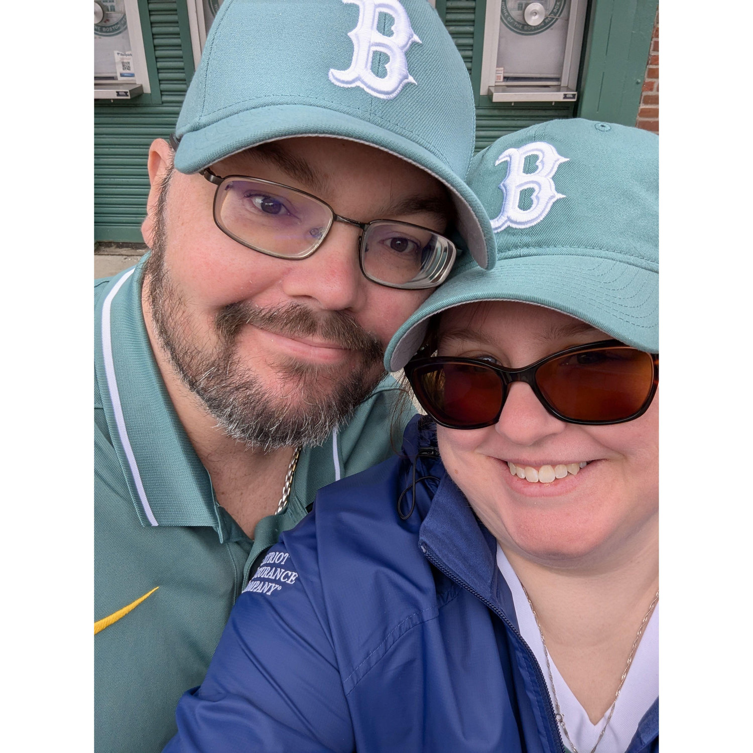 First Red Sox game for Amanda with beautiful and amazing seats picked out by T.J.