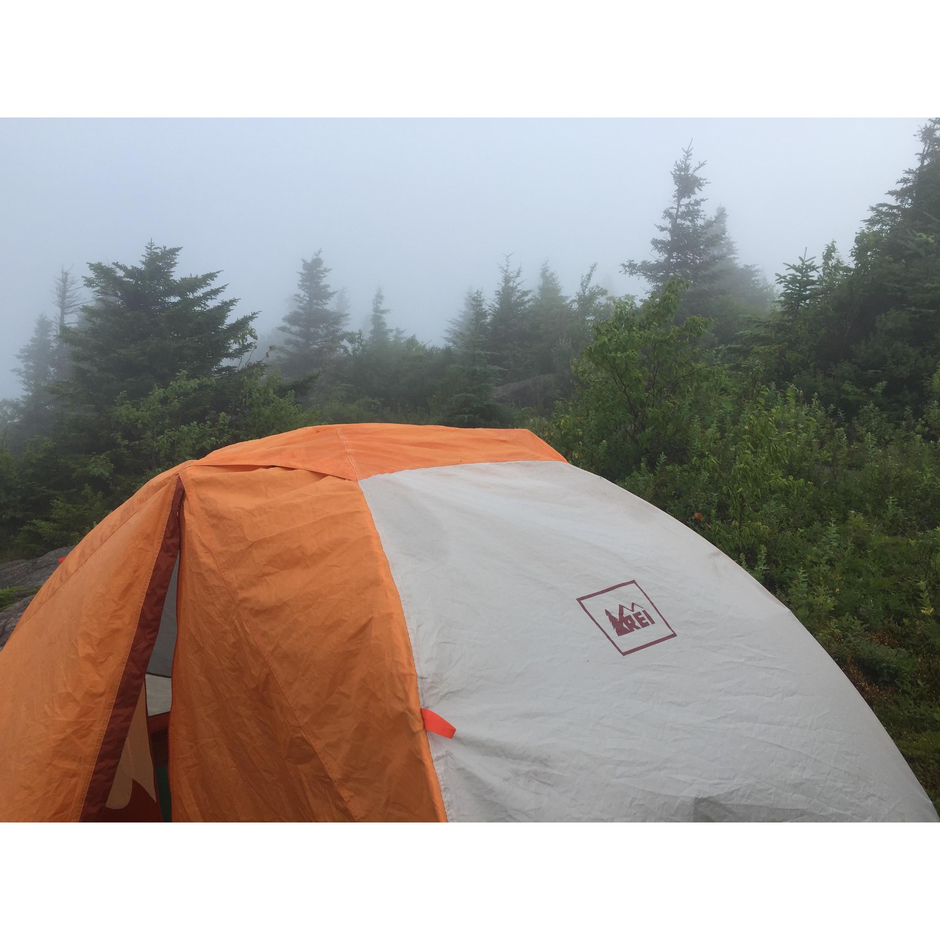 The first time we hiked at night and slept on top St. Regis Mountain. The Milky Way was INSANE, and we woke up in a cloud.