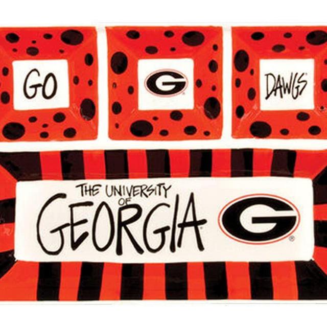 Magnolia Lane Collegiate Ceramic 4 Section Divided Tray (Georgia Bulldogs)