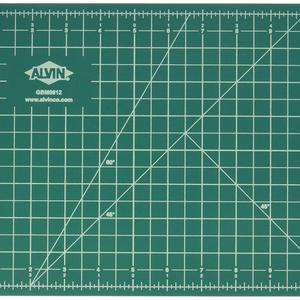 Alvin GBM0812 GBM-Series 8 1/2&quot; x 12&quot; Professional Self-Healing Cutting Mat, Green/Black, Hanging Hole for Convenient Storage