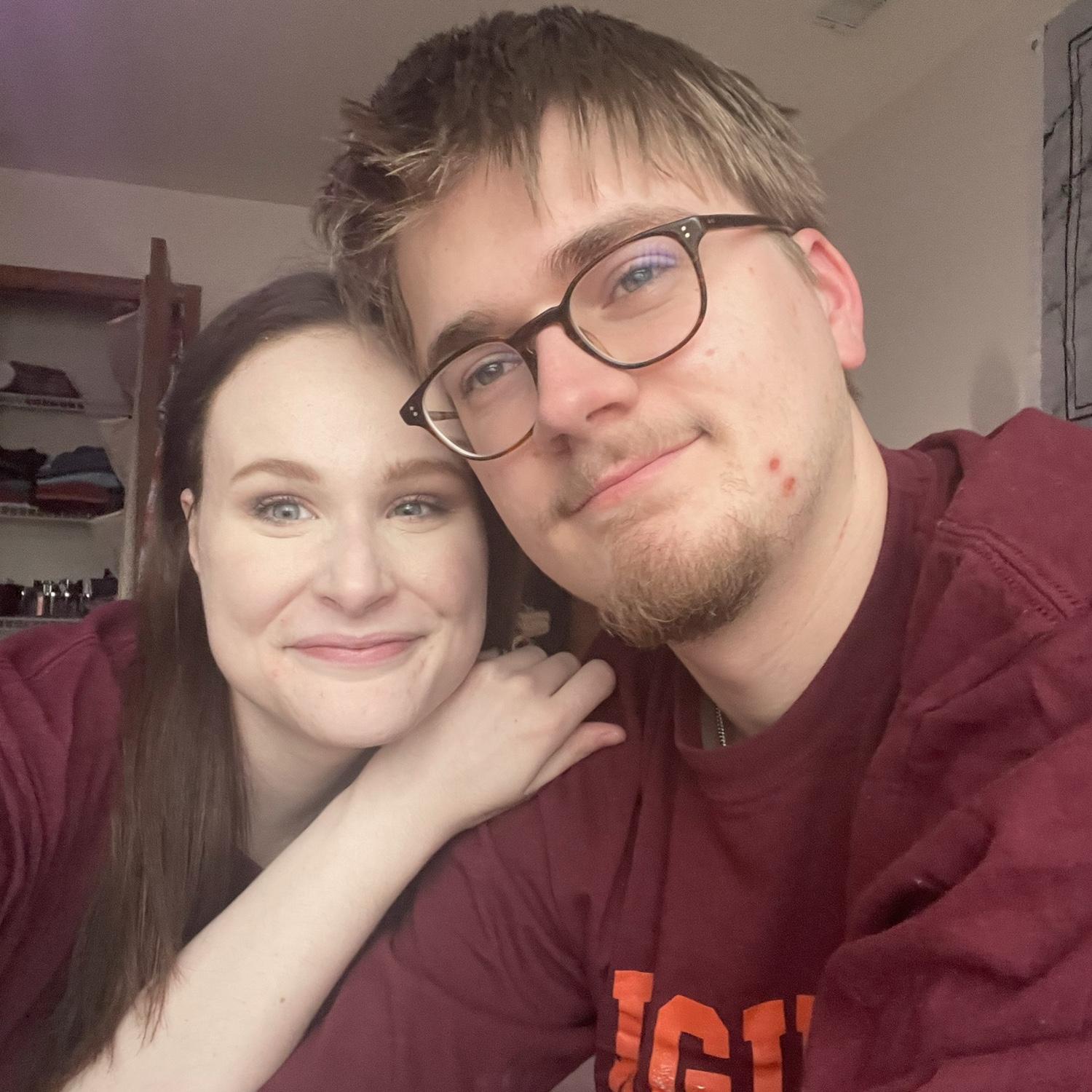 Noah came to visit Ashley's apartment in Iowa during her Co-op with Collins