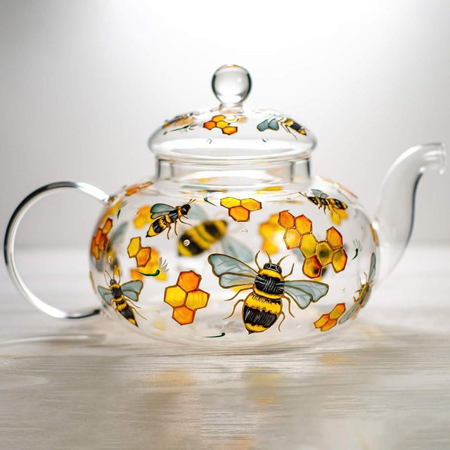 Bee Teapot Bumble Bee Gifts, Honey Bees Teapot, Personalized Bees Gift