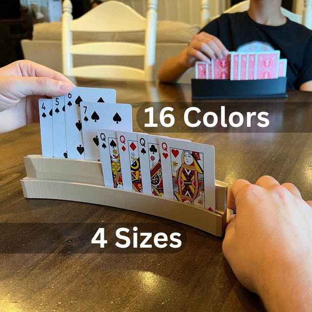 Playing Card Holder - Kid and Arthritis Friendly, Multiple Sizes & Colors