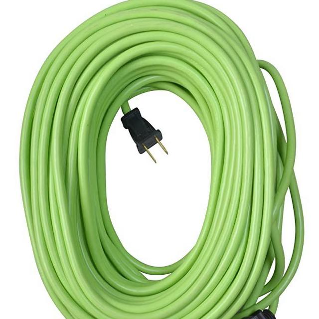 Yard Master 9940010 Outdoor Garden 120-Foot Extension Cord, Light Duty, Water Resistant, Super Flexible and Lightweight, Durable 16 Gauge 2 Pronged, Highly Visible, 10 Amps, Lime Green