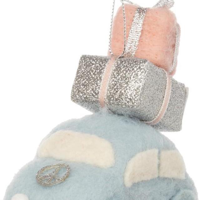 The Bridge Collection Vintage Car Ornament - Pastel Peace Car Christmas Tree Ornaments - Vintage Bug Car Ornament - Christmas Hippy Car Ornament