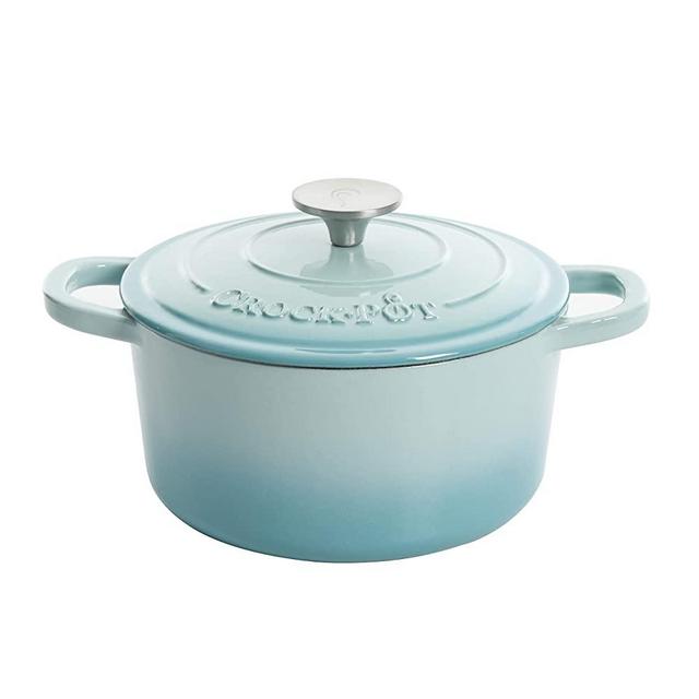Crock Pot Artisan Round Enameled Cast Iron Dutch Oven, 5-Quart, Aqua