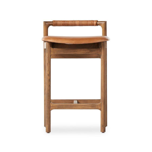 Axel Leather Counter Stool, Haven Tobacco