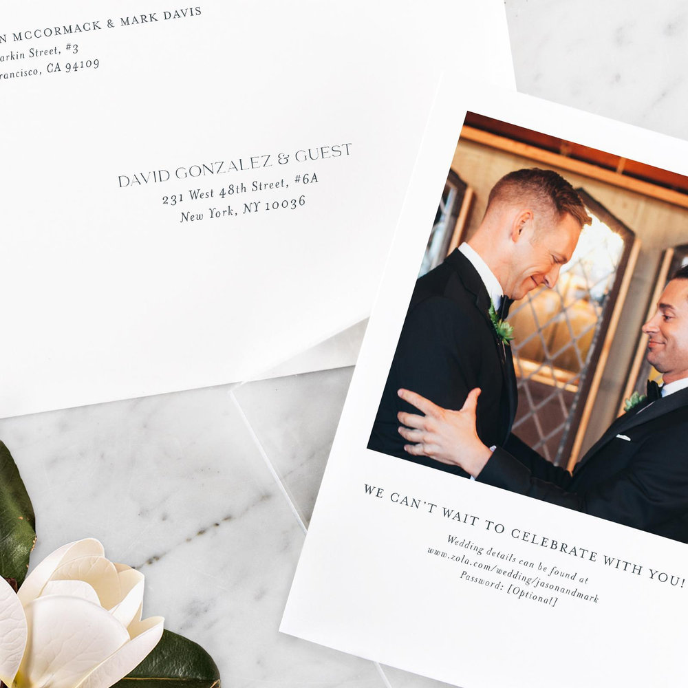 Corao Photo | Dark Gray Blue | Zola Wedding Invitations