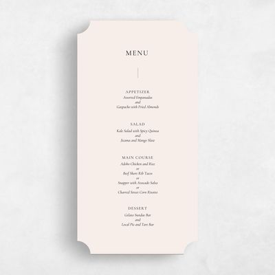 Beige Ticket Wedding Menu - Barnell