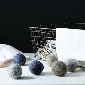 Handmade Wool Dryer Balls (Set of 6) Greys