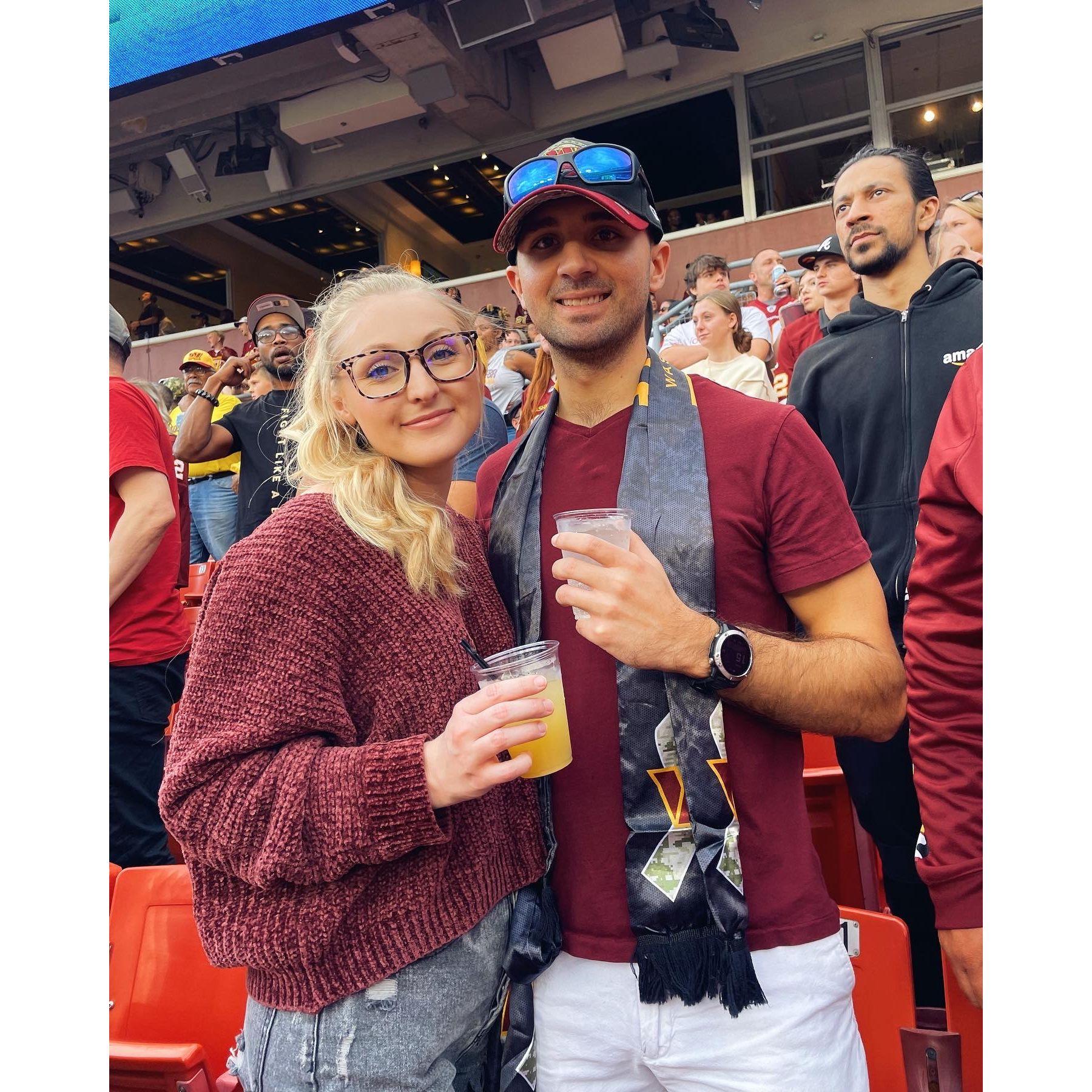 November 2022 -- Jared taking Emma to a Washington Commanders football game for Veterans Day.