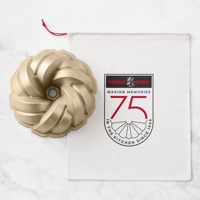 Nordic Ware Cast Aluminum 75th Anniversary Bundt Cake Pan + Storage Bag