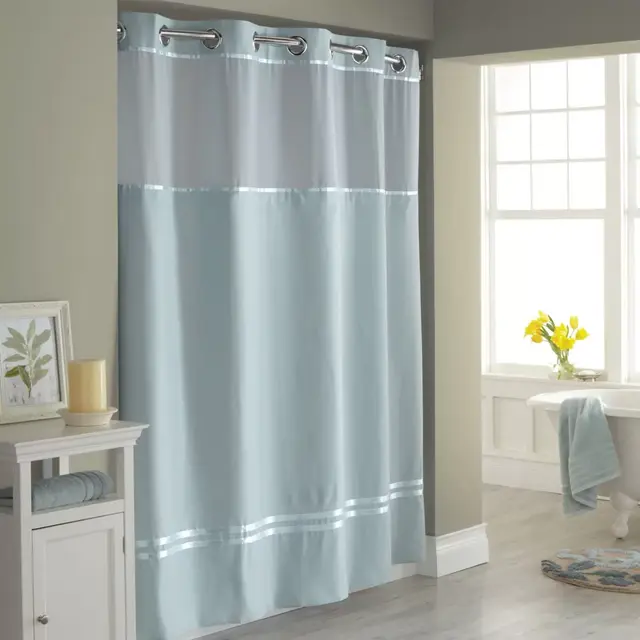 Hookless® Escape 71-Inch x 74-Inch Shower Curtain and Liner Set in Slate Blue