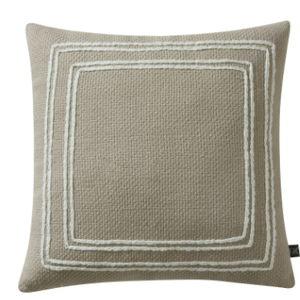 My Texas House 18" x 18" Kelina Taupe Woven Cotton Decorative Pillow