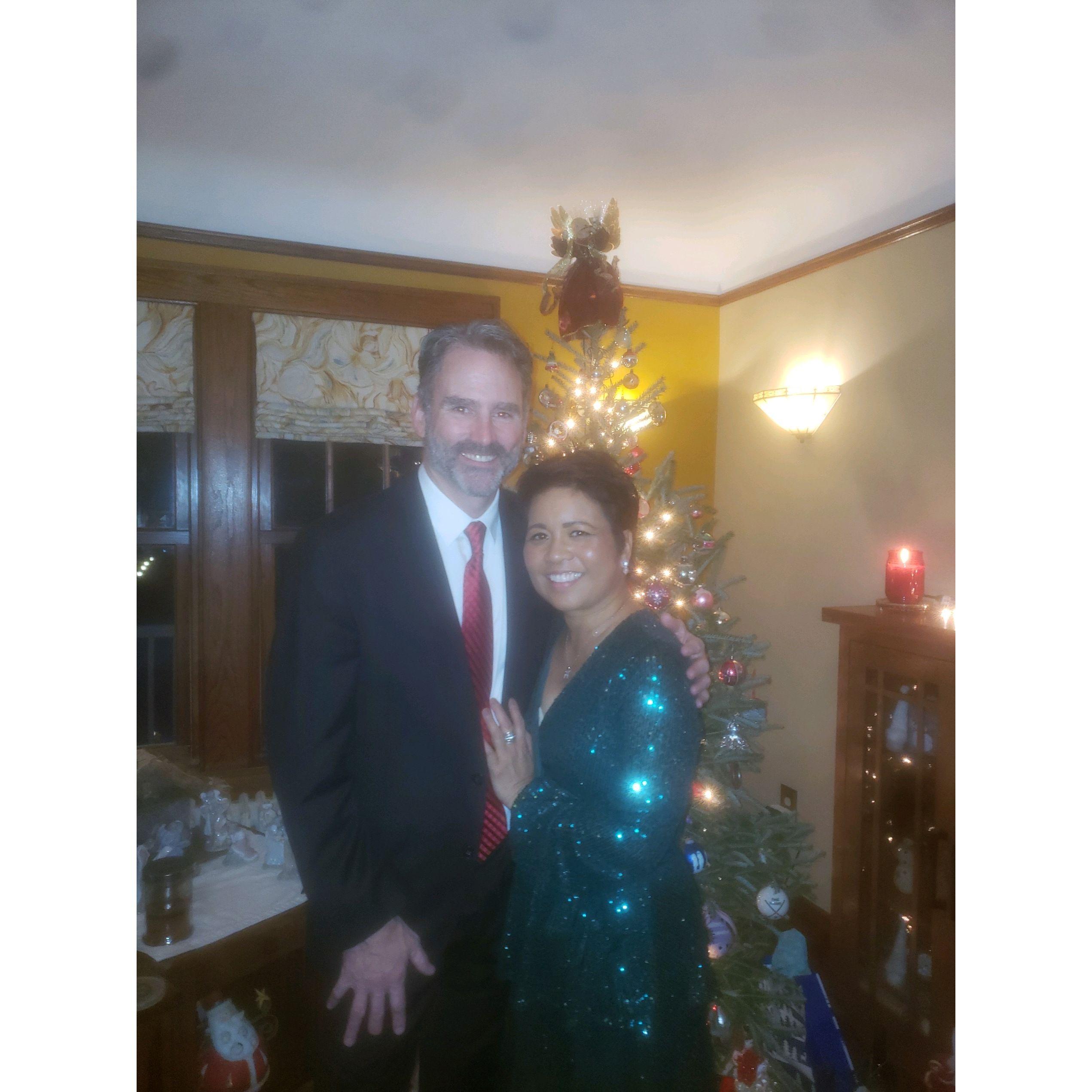 Our first date was a Christmas party at Bryan and Noelle's home in Plymouth, Michigan