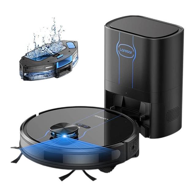 Laresar Robot Vacuum and Mop Combo, Auto Dirt Disposal, Max 3500pa Suction, App Control, Lidar Navigation Smart Mapping, Works with Alexa, Editable Map, L6 Nex Robot Vacuum Cleaner Ideal for Pet Hair