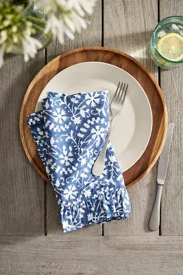 Americana Ruffle Cotton Napkins, Set of 4