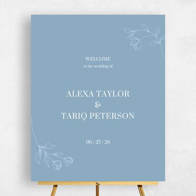 Dusty Blue Wedding Sign - Maywood Portrait