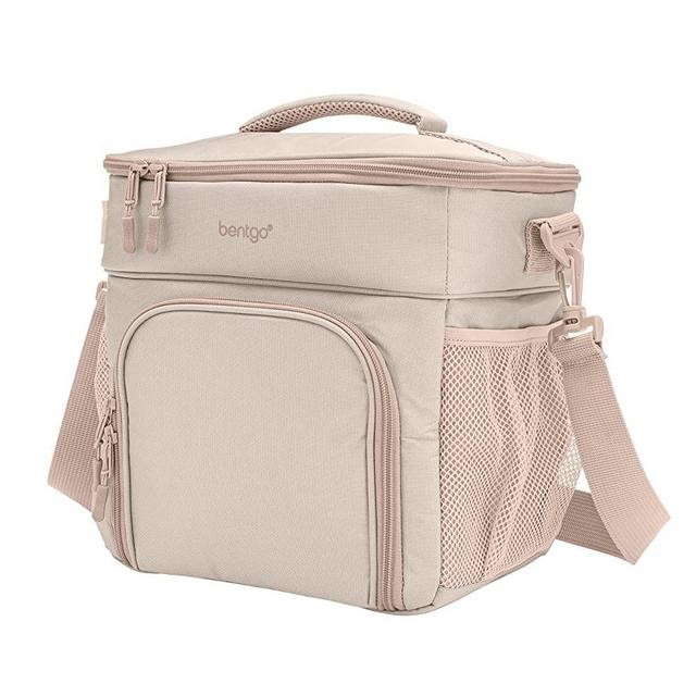 Bentgo® Prep Deluxe Multimeal Bag - Premium Insulation up to 8 Hrs with Water-Resistant Exterior & Interior, Extra Large Lunch Bag Holds 4 Meals & Snacks - Great for All Day Meal Prep (Sand)