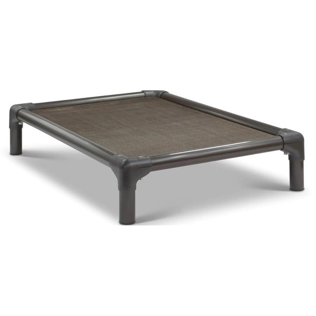Kuranda Chewproof Elevated Dog Bed - Walnut PVC - 40" x 25" - Sunsure Textilene Outdoor Mesh - Sierra