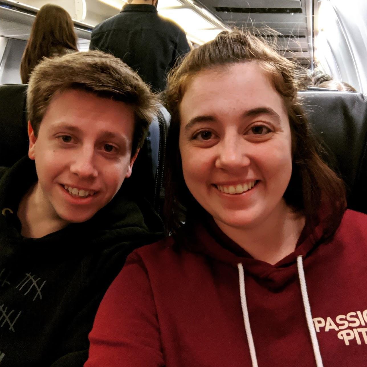 Our flight to California so Ben could meet all of Jennie's family.