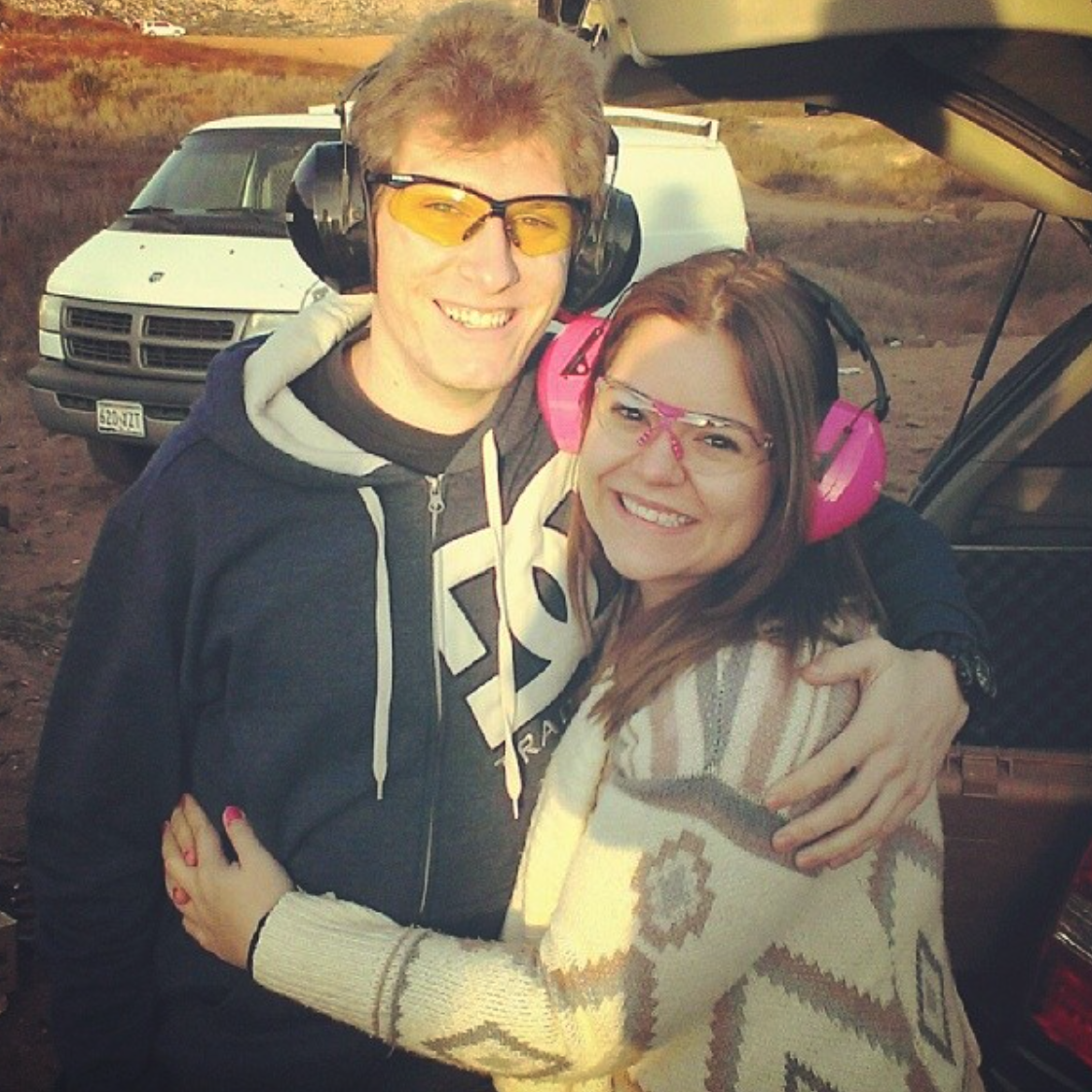 2014: Taylor taking Nicole to the shooting range for the first time.