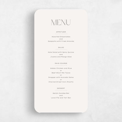 Beige Rounded Wedding Menu - Nash