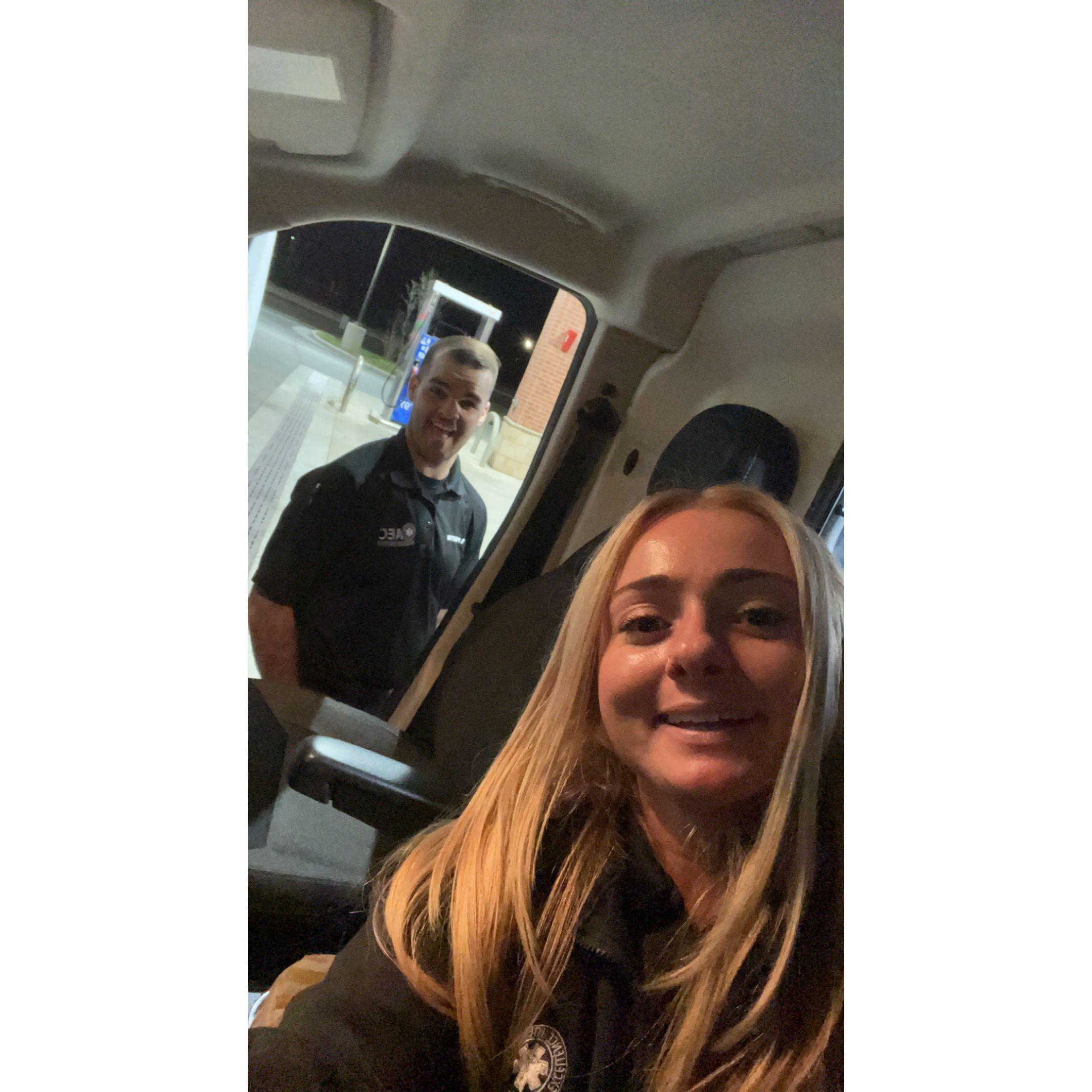 the only time we were allowed to work on the same truck