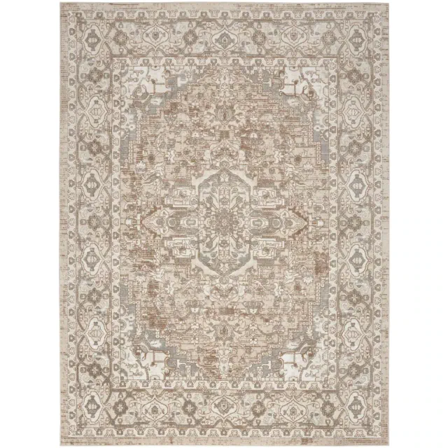 Nourison Concerto Center Medallion Indoor Rug Beige 7'10"x9'10"