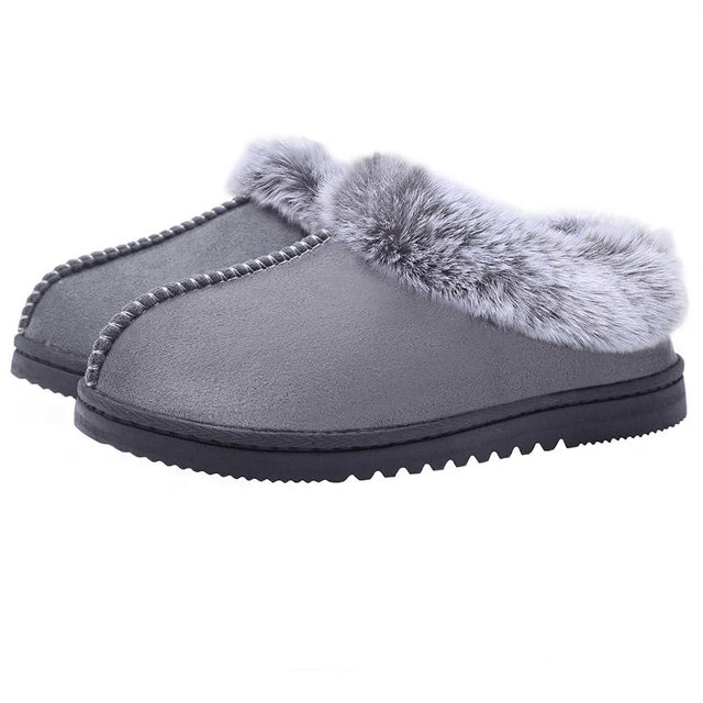 UBXRIN Womens Fuzzy Memory Foam Slippers Boots Cozy Faux Fur House Shoes Indoor Outdoor Rubber Sole Anti-Skid