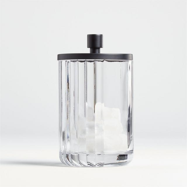 Ribbed Glass Canister Large