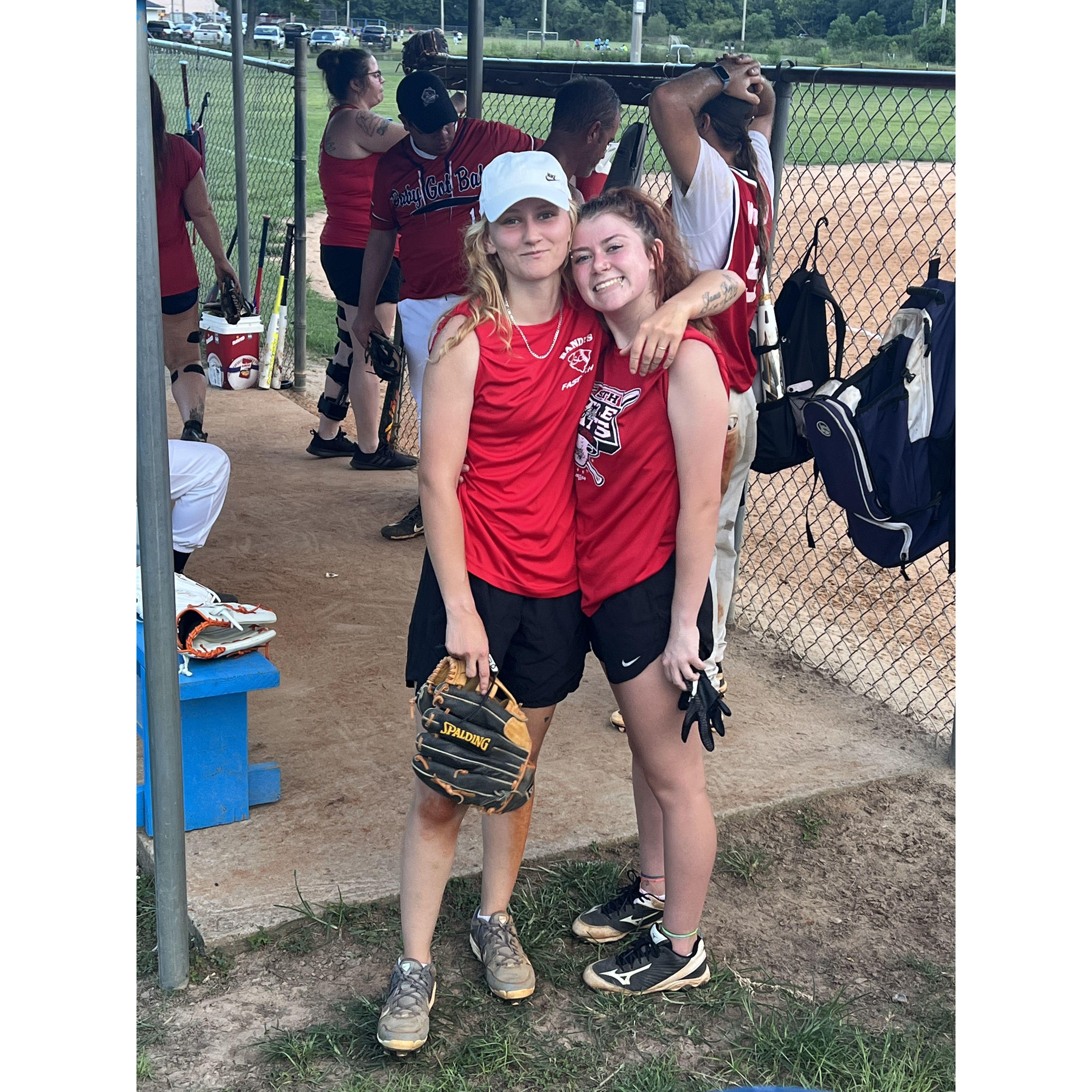Years later, we got a picture of us playing softball as a couple :')
