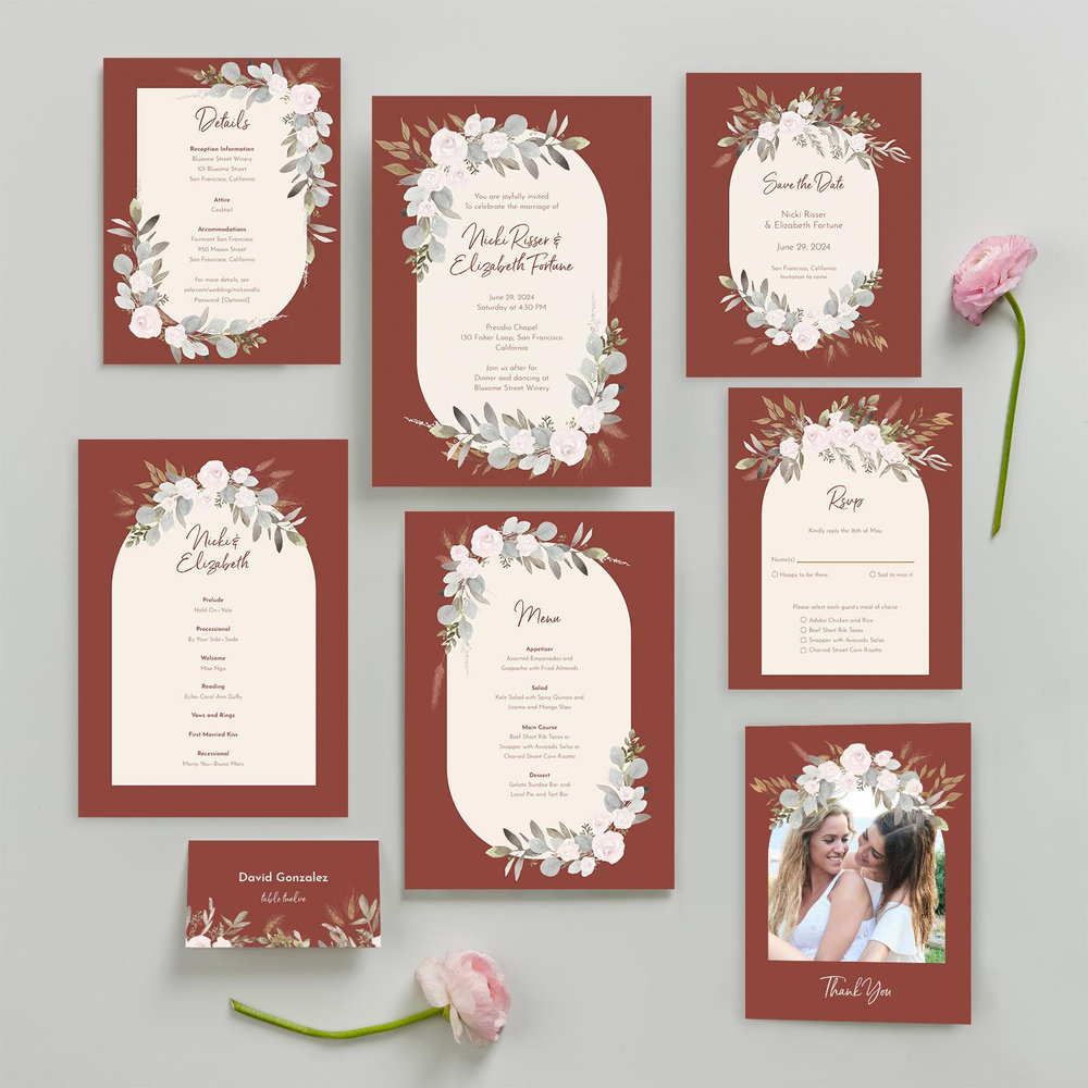 Adeleida Classic | Deep Rust | Zola Wedding Invitations