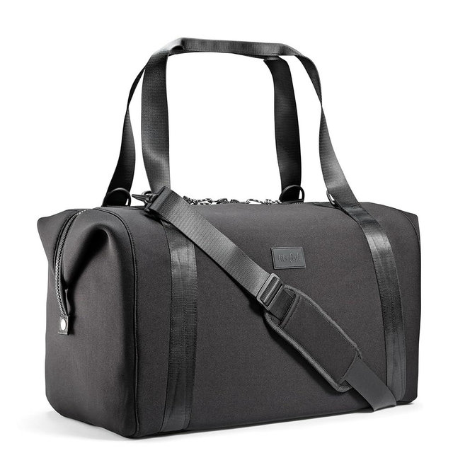 Fit & Fresh Premium Neoprene Weekender Bag With Trolley Sleeve - Large Overnight, Carry-on, Duffel, Gym, and Hospital Bag for Labor & Delivery
