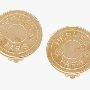 Vintage Hermes Pre-Owned Rose Gold Clou de Selle Earrings