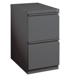 WorkPro® 19-7/8"D Vertical 2-Drawer Mobile Pedestal File Cabinet, Metal, Charcoal