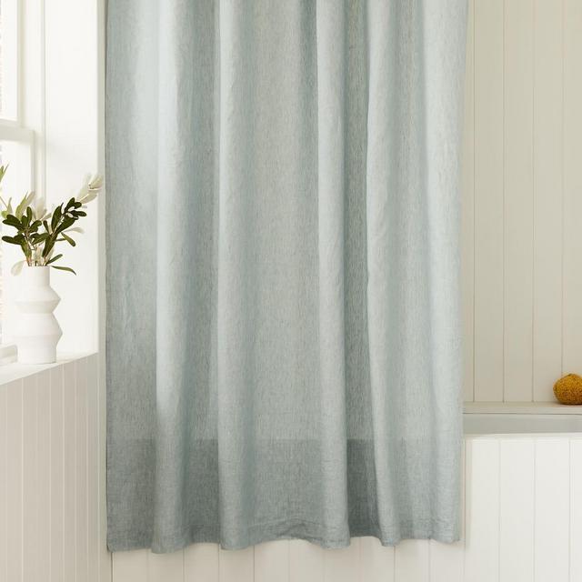 European Linen Shower Curtain, Silver Mist, 72"x74"