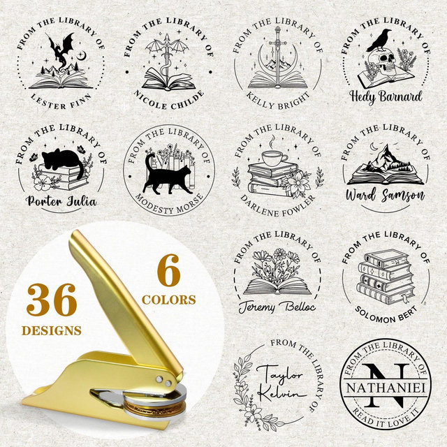 Custom book embosser, Personalised library stamp, Graduation gift, Library embosser stamp, Teacher, Reader, Book lover gift, Home libraries