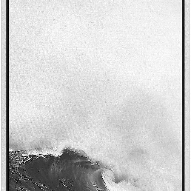 SIGNWIN Framed Canvas Print Wall Art Dramatic Waves in The Ocean Nature Ocean Photography Realism Nautical Scenic Dramatic for Living Room, Bedroom, Office - 16"x24" White
