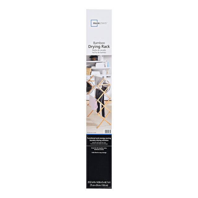 Mainstays Space-Saving Collapsible Bamboo Laundry Drying Rack