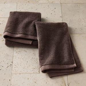 2pk Organic Hand Towel Brown - Casaluna™