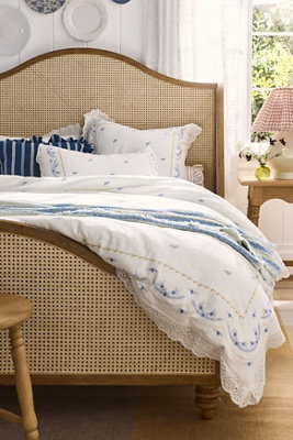 Ophelia Cotton Printed Lace Trim Floral Duvet